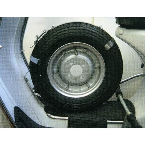 Portaruota di scorta centrale zincato ruota 8" pollici in linea VESPA 125 150 VM VN VL VB1 VBB VNB VBA FARO BASSO fino al 1965