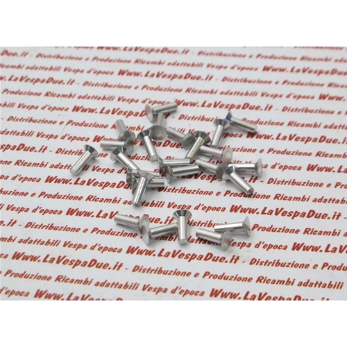 10 ribattini allumino diametro mm. 3 X 10 per fissaggio listelli strisce pedane VESPA 50 125 150 160 180 200