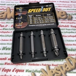 Serie set di 4 estrattori svitatore per viti e bulloni spanate da 5 mm a 10 mm ideale per l'estarzione di viti e bulloni spezzati o con testa sgranata