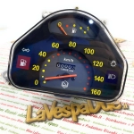 CONTACHILOMETRI 160 KM/h per Vespa HP 4 FL V FL2 50 90 125 SPEEDMATIC AUTOMATICA numeri gialli con logo LVDUE adat. r.o. 290475 269576 269567 265909