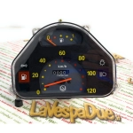 CONTACHILOMETRI 120 KM/h per Vespa HP 4 FL V FL2 50 90 125 SPEEDMATIC AUTOMATICA numeri gialli con logo LVDUE adat. r.o. 290475 269576 269567 265909