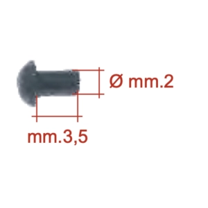 10 Microribattino in ferro diametro mm 2 X 3.5 per VESPA r.o. 010820