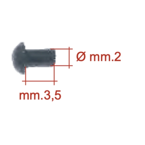 10 Microribattino in ferro diametro mm 2 X 3.5 per VESPA r.o. 010820