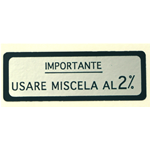 Autocollant Mélange Vert 2% pour VESPA 125 VNB 150 VBA GL - 58 X 20 mm.