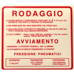 Adhesivo rojo de normativa de circulación para VESPA RALLY 180 VSD 2% Original