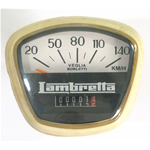 Odómetro 140 Km/h borde blanco para LAMBRETTA 200 DL GP