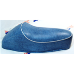 Selle avec bosse bleu jeans bord blanc pour VESPA 50 NLR SPECIAL