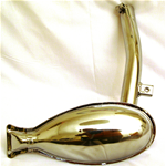 Chrome fish muffler for VESPA 125 low headlight year 1950 from frame V13T TO V15T gear stick ro 014412