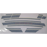 Serie von blauen Aufklebern mit der Aufschrift „Fregi" für Seiten, Schutzbleche, Taschen, Hauben für VESPA 125 PRIMAVERA ET3 ro 610194M