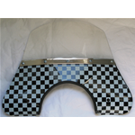 Paravento cupolino serigrafato nero/bianco per VESPA 125 150 180 200 PX PE SPRINT VELOCE RALLY TS  + staffe 