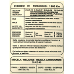 Adesivo Norme Rodaggio per LAMBRETTA 4 Marce 50 KMH - 110 X 148 mm.