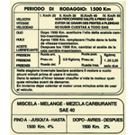 Adesivo Norme Rodaggio per LAMBRETTA 4 Marce 55 KMH - 110 X 148 mm.