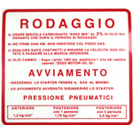 Adhesivo Reglamento de Circulación Rojo para VESPA 180 RALLY VSD 2% - 127 X 115 mm.