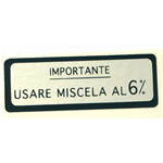 Adesivo Miscela 6% Verde per VESPA 150 GS 1954 al 1961 VS1T>5T - 58 X 20 mm.
