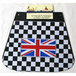 Paraspruzzi " VESPA "  a scacchi bianco/nero bandiera inglese per VESPA APE e LAMBRETTA  tutte