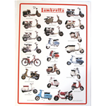 Cartel con lambrettas LAMBRETTA - tamaño cm. 36X46
