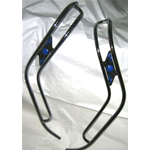 Salvabordo bordo Scudo Cromato Doppio Tubo per LAMBRETTA 125 LD con Gemme Blu