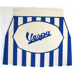 Mudguard splash guard rear chest "VESPA" white/blue for all VESPA