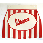 Mudguard splash guard rear chest "VESPA" white/red for all VESPA