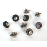 Tornillo con arandela de baquelita para puntas y contactos eléctricos