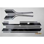 Fregi adesivi neri scocche cofani e parafango per VESPA PX PE 125 150 200 ARCOBALENO