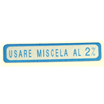 Adesivo Miscela 2% Azzurro per VESPA 50 90 125  PRIMAVERA ET3 55 X 10 mm r.o. 610054M003