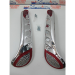Embellecedores de capó en aluminio con decoraciones rojas para VESPA 125 150 160 180 200