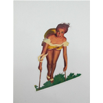 Pegatina PIN-UP en columpio diseño F. MOSCA para VESPA LAMBRETTA MOTO GUZZI MOTOM LODOLA etc.. . .