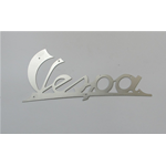 Placa frontal de aluminio con rotulación para faro bajo VESPA 125 VNB1 VNB2T VNA1 VNB2T VN1 VN2 de 1955 a 1959 ro 023569 140 mm de largo