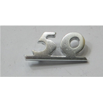 Frontschriftzug "50" in Aluminium für VESPA 50 SPECIAL erste Serie von 1969 bis 1972 in Aluminium ro 610288M