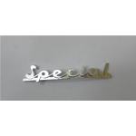 Hinterer Aluminiumschriftzug, mm lang. 130 für VESPA 50 SPECIAL erste Serie von 1969 bis 1972 in Aluminium ro 126072