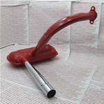 Roter Schalldämpfer Typ ABARTH für VESPA 50 NLR SPECIAL mit Chromrohr