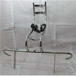 Portaruedas central con reposapiés cromado en acero inoxidable tipo ULMA para VESPA 150 GS VS1 VS2 VS3 VS4 VS5