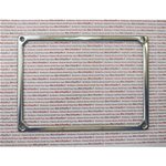 Marco de matrícula trasero de hierro cromado cm 28X20,5 para coches antiguos FIAT 500 FLR NEW 600 placa negra y números blancos