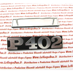 Targhetta scritta " P402 " in alluminio per PIAGGIO APE P402 r.o. 195599