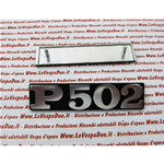 Targhetta scritta " P 502 " in alluminio per PIAGGIO APE P502  r.o. 195598