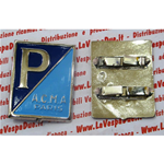 Emaillierte Metallschildbefestigung mit vier Klammern für VESPA PIAGGIO ACMA PARIS