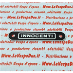 Plaque INNOCENTI noire pour selle LAMBRETTA