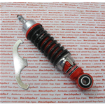 Amortiguador delantero rojo con muelle negro reforzado y regulable CARBONO para VESPA 50 90 125 ET3 PK NLR SPECIAL PRIMAVERA