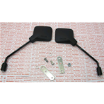 Par de espejos retrovisores negros homologados completos con soportes para VESPA 50 80 90 125 150 160 180 200