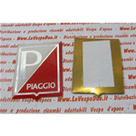 Emblema escudo de resina sobre base de latón Rojo Blanco para VESPA mm. 38X48