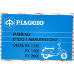 Manuel d'utilisation et d'entretien pour VESPA PX 125 150 200 E PX E ARCOBALENO de 1983
