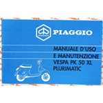 Manuale libretto uso e manutenzione VESPA PK 50 XL PLURIMATIC AUTOMATICA dal 1986 al 1989