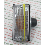 FRECCIA BIANCA INDICATORE TRIOM CROMATA ANTERIORE DESTRA PER VESPA PX 80 100 125 150 200 E ARCOBALENO ETS T5 COMPLETO DI LAMPADA