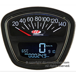 Contachilometri contagiri SIP 50000820 2.0 per LAMBRETTA DL GP LI SX TV  quadrante nero LCD nero  20 funzioni digitale analogico