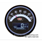 Contachilometri contagiri SIP 50000900 2.0 per LAMBRETTA 125 150 LI TV 175  quadrante nero LCD nero  20 funzioni digitale analogico