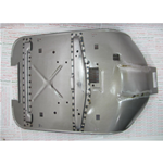 Footboard with shield part for VESPA PX 125 T5 VNX5T with square brake pedal hole from 1984 onwards complete with all holes