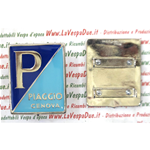 SCUDETTO PIAGGIO GENOVA TIPO PACCAGNINI PER VESPA 98 V98T 125 V1T A V15T A V30T A V33T FISSAGGIO CON GRAFFETTE PRODUZIONE ARTIGIANALE ITALIANA