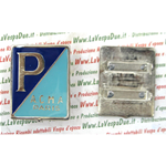 SCUDETTO PIAGGIO PER VESPA 150 ACMA PARIS FISSAGGIO CON GRAFFETTE 36 MM X 46 MM PRODUZIONE ARTIGIANALE ITALIANA