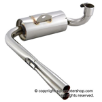 SILENCIADOR DE EXPANSIÓN SIP VINTAGE DE CARRERAS ELABORADO PARA VESPA 80, 125, 150, PX, PE, VNA, VNB, TS, SPRINT, VBA CON DOBLE TUBO DE ESCAPE DE ACERO INOXIDABLE SIP 24202850